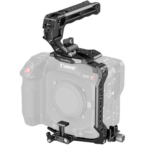 SmallRig Cage Kit for Canon EOS C80 Cinema Camera with Top Handle, Integrated 1/4"-20 / ARRI 3/8"-16 Locating Holes, Built-in Anti Scratch Silicon Padding, H21 TO Rail and H38 Arca-Swiss QR Plate | 5136