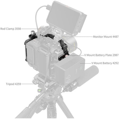 SmallRig Cage Kit for Canon EOS C80 Cinema Camera with Top Handle, Integrated 1/4"-20 / ARRI 3/8"-16 Locating Holes, Built-in Anti Scratch Silicon Padding, H21 TO Rail and H38 Arca-Swiss QR Plate | 5136
