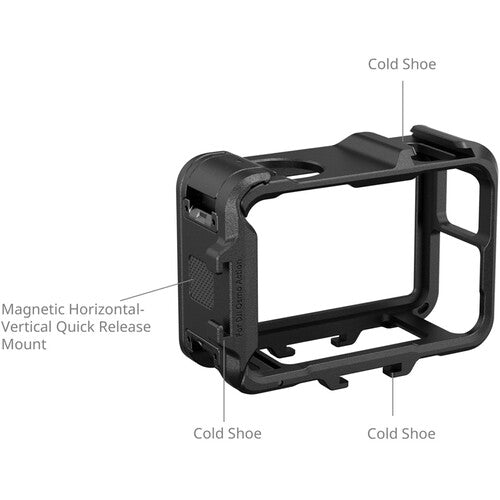 SmallRig Cage for DJI OSMO Action 5 Pro / 4 / 3 with Magnetic Horizontal-Vertical QR, Triple Cold Shoe Mount | 5135