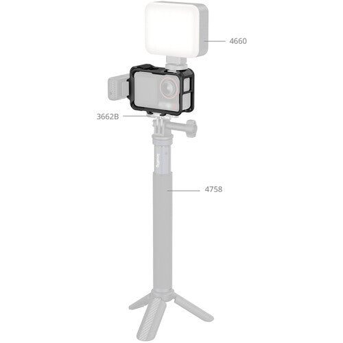 SmallRig Cage for DJI OSMO Action 5 Pro / 4 / 3 with Magnetic Horizontal-Vertical QR, Triple Cold Shoe Mount | 5135