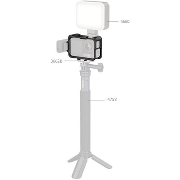 SmallRig Cage for DJI OSMO Action 5 Pro / 4 / 3 with Magnetic Horizontal-Vertical QR, Triple Cold Shoe Mount | 5135