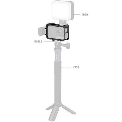 SmallRig Cage for DJI OSMO Action 5 Pro / 4 / 3 with Magnetic Horizontal-Vertical QR, Triple Cold Shoe Mount | 5135