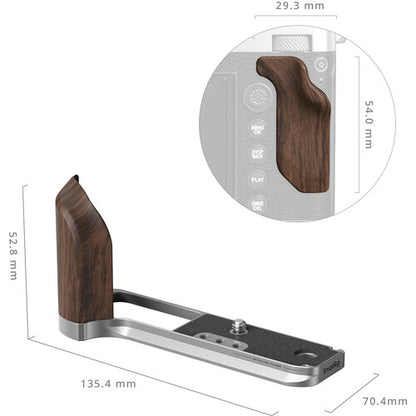 SmallRig Camera L-Shape Mount Bracket for FUJIFILM GFX100RF with Wooden Grip, Shutter Button, Arca-Swiss Type Baseplate, 1/4"-20 Thread Accessory Attachment | Black | Silver | 5265 | 5266 | JG