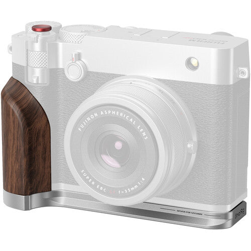 SmallRig Camera L-Shape Mount Bracket for FUJIFILM GFX100RF with Wooden Grip, Shutter Button, Arca-Swiss Type Baseplate, 1/4"-20 Thread Accessory Attachment | Black | Silver | 5265 | 5266 | JG
