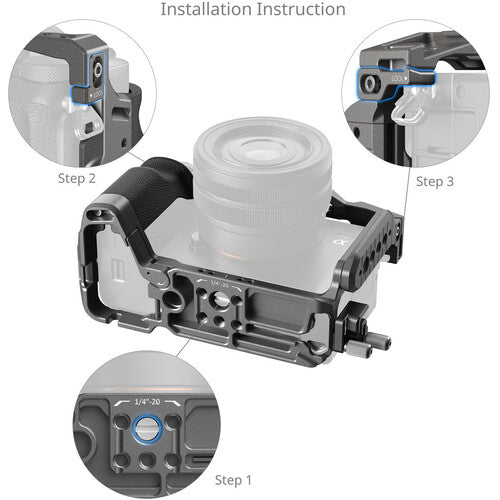 SmallRig HawkLock QR Cage Kit for Sony Alpha 7C II / 7CR with Silicon Grip, 1/4"-20 / ARRI 3/8"-16 Locating Holes, Arca-Swiss Quick Release Plate & HDMI Cable Clamp | 5198
