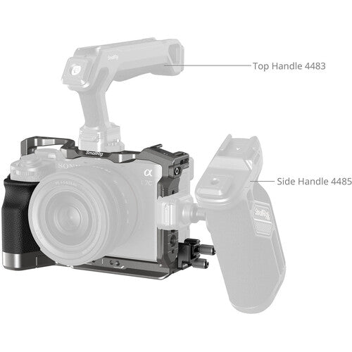 SmallRig HawkLock QR Cage Kit for Sony Alpha 7C II / 7CR with Silicon Grip, 1/4"-20 / ARRI 3/8"-16 Locating Holes, Arca-Swiss Quick Release Plate & HDMI Cable Clamp | 5198