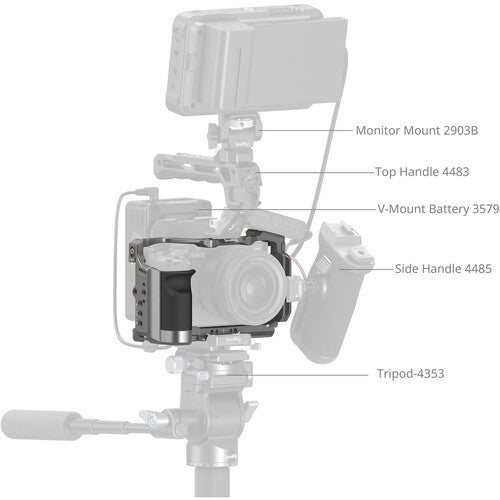 SmallRig HawkLock QR Cage Kit for Sony Alpha 7C II / 7CR with Silicon Grip, 1/4"-20 / ARRI 3/8"-16 Locating Holes, Arca-Swiss Quick Release Plate & HDMI Cable Clamp | 5198