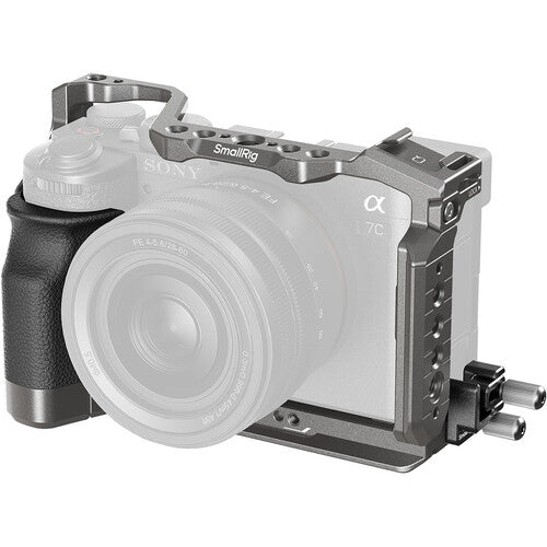 SmallRig HawkLock QR Cage Kit for Sony Alpha 7C II / 7CR with Silicon Grip, 1/4"-20 / ARRI 3/8"-16 Locating Holes, Arca-Swiss Quick Release Plate & HDMI Cable Clamp | 5198