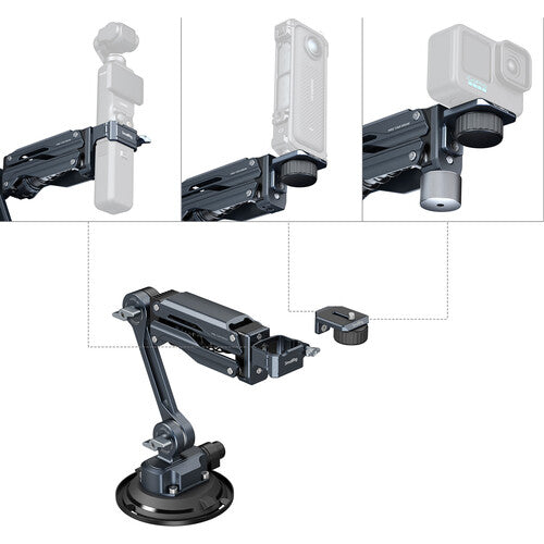 SmallRig Mini Shock Absorber Support with Adjustable Dumping Knob, Strong Suction Mount, Multi-Compatible System for DJI Action / Osmo Pocket , Insta360 and GoPro Hero Action Camera | 5123