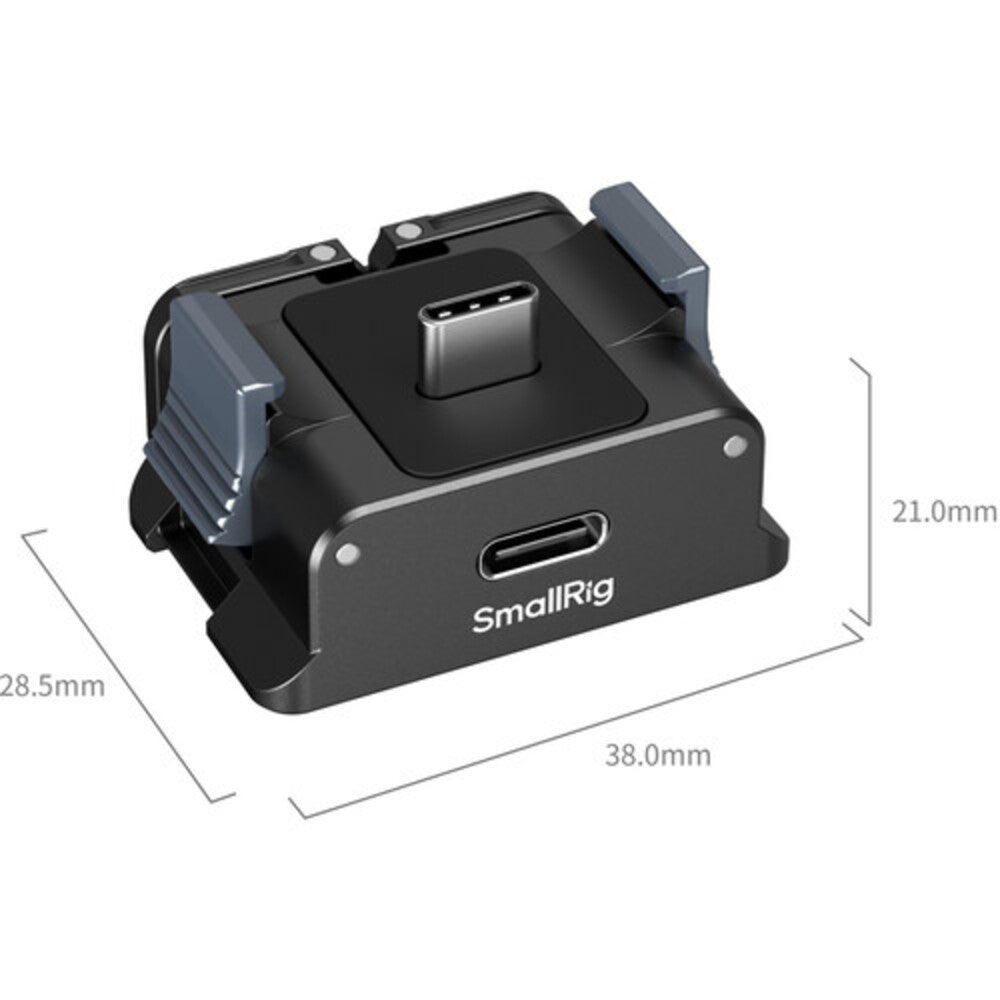 SmallRig Battery Adapter Plate for DJI Osmo Pocket with USB Male / Female Ports, Folding 2-Prong Action Mount, 1/4"-20 Mounting Thread Screw | 5376