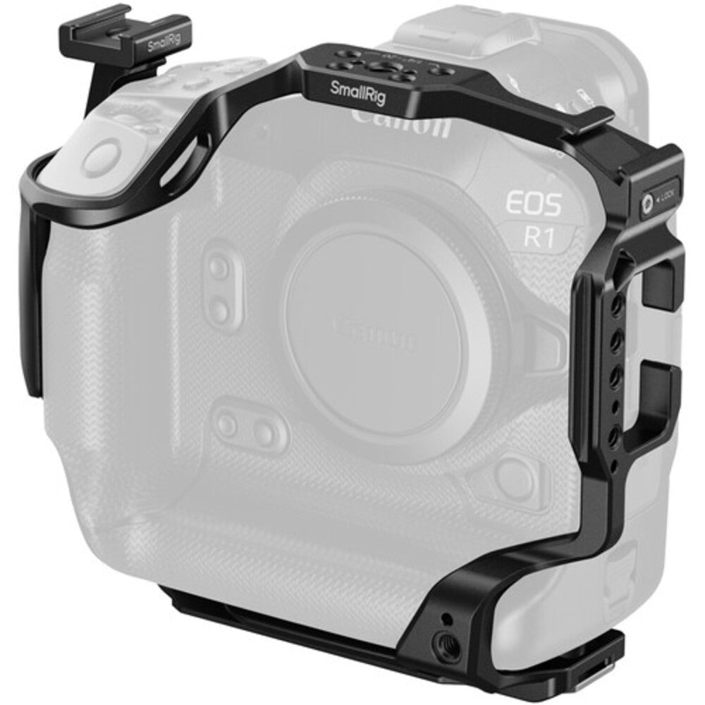 SmallRig Camera Cage for Canon EOS R1 Mirrorless Camera with Arca-Type Quick Release Plates, Cold Shoe Mounts, 1/4"-20 & 3/8"-16 Threads, DJI RS Gimbal Compatible | 5413
