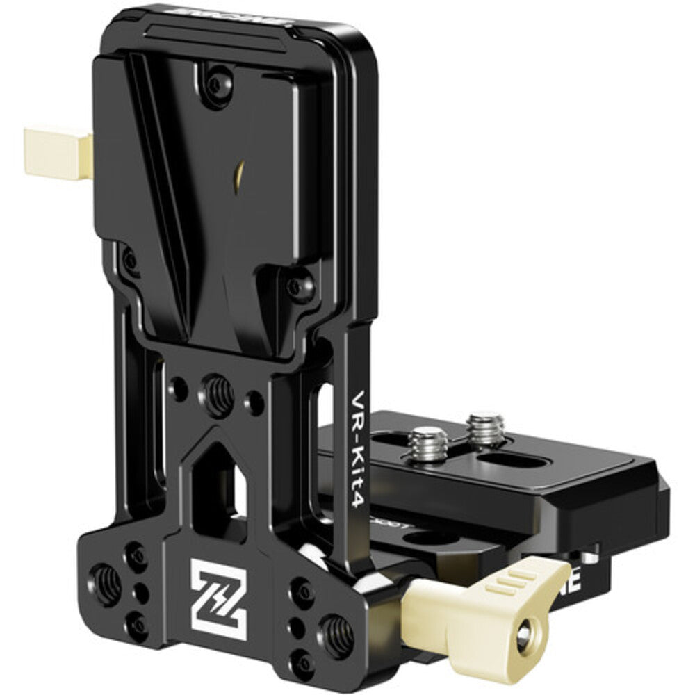 ZGCINE VR-Kit 4 Quick Release Metal V-Lock Battery Plate with Arca-Type Mount, 180 Degrees Rotation, 1/4"-20 & 3/8"-16 Threads, Extendable up to 1.5" for DSLR Camera Rigs, V-Mount Batteries, Tripods & Video Accessories
