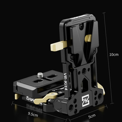 ZGCINE VR-Kit 4 Quick Release Metal V-Lock Battery Plate with Arca-Type Mount, 180 Degrees Rotation, 1/4"-20 & 3/8"-16 Threads, Extendable up to 1.5" for DSLR Camera Rigs, V-Mount Batteries, Tripods & Video Accessories