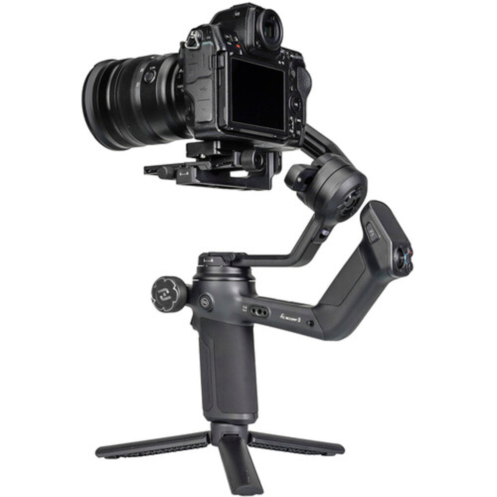 FeiyuTech SCORP 3 3-Axis Handheld Camera Gimbal Stabilizer with 3.5Kg Max Payload, 14-Hour Battery Life, USB-C, Buckle Design 3-Axis Motor Locks, AI Smart Tracking, OLED Status Indicator, L-Shaped QR Quick Release Plate & 1/4"-20 Threads