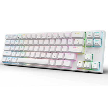 [CLEARANCE] Royal Kludge RK RK68 Plus RK871 RGB 68 Keys TKL Tri-Mode Bluetooth 5.1, Wired and 2.4Ghz Wireless Mechanical Gaming Keyboard with Hot Swappable Switches (Black, White) (Available in Blue, Red, Brown Switches)