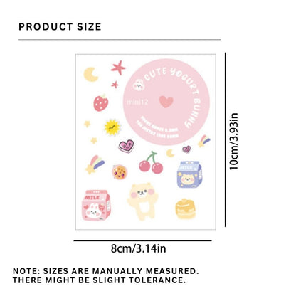 Pikxi Cartoon Body Patch Sticker Set for Instax mini 12 Film Camera - Available in Milk Cow, Blossom Pink, Pastel Blue, Mint Green, and Lilac Purple