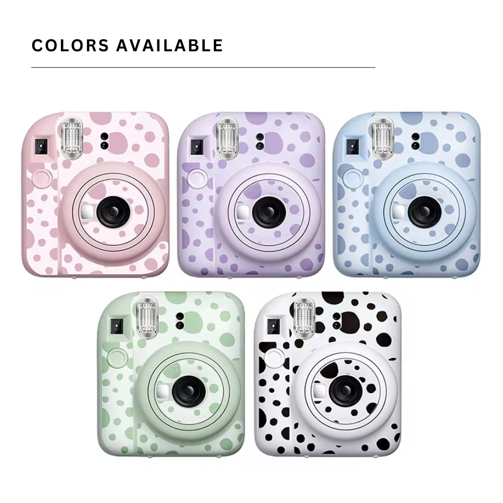 Pikxi Wave Dot Decorative Body Sticker Set for FUJIFILM Instax mini 12 Film Camera - Available in Blossom Pink, Black, Lilac Purple, Pastel Blue, and Mint Green