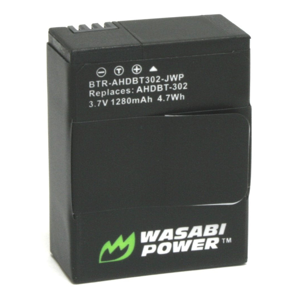 Wasabi Power Battery for GoPro Hero3, Hero3+ (2-Pack) and Dual Charger (includes USB cable) and for GoPro AHDBT-201, AHDBT-301, AHDBT-302, AHBBP-301  | JG Superstore