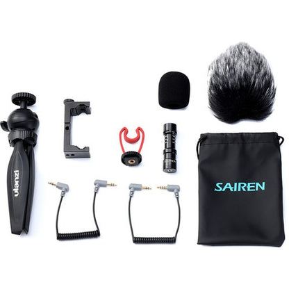 [CLEARANCE] Ulanzi VM-Q1 Condenser Cardioid Shotgun Microphone with ST-07 Phone Holder & MT-08 Mini Tripod for Vlogging Livestream Youtube Recording Streaming Video Content | Vlog Kit 2 1914