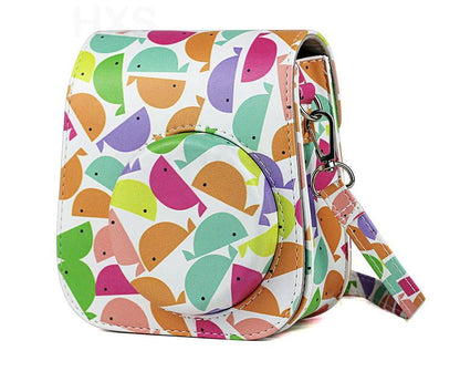 Pikxi BMP11 Fujifilm Instax Mini 11 PU Leather Camera Case Bag Shoulder Bag Protector Cover Case (Colorful Animal Designs)