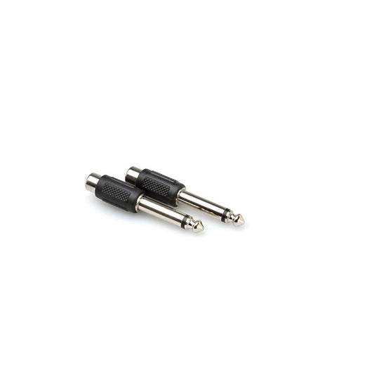 Hosa Technology GPR101 Male 1/4" Phone to Female RCA Adapter- 2 Pieces