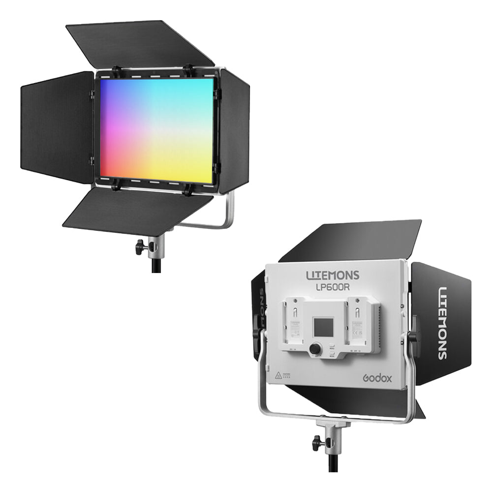 Godox LiteMons LP600R RGB LED Light 8 x 10" 3-Light Panel Kit with 1800~10000K CCT, 14 Lighting Effect Presets, Onboard and App Controls for Studio Lighting and Equipment