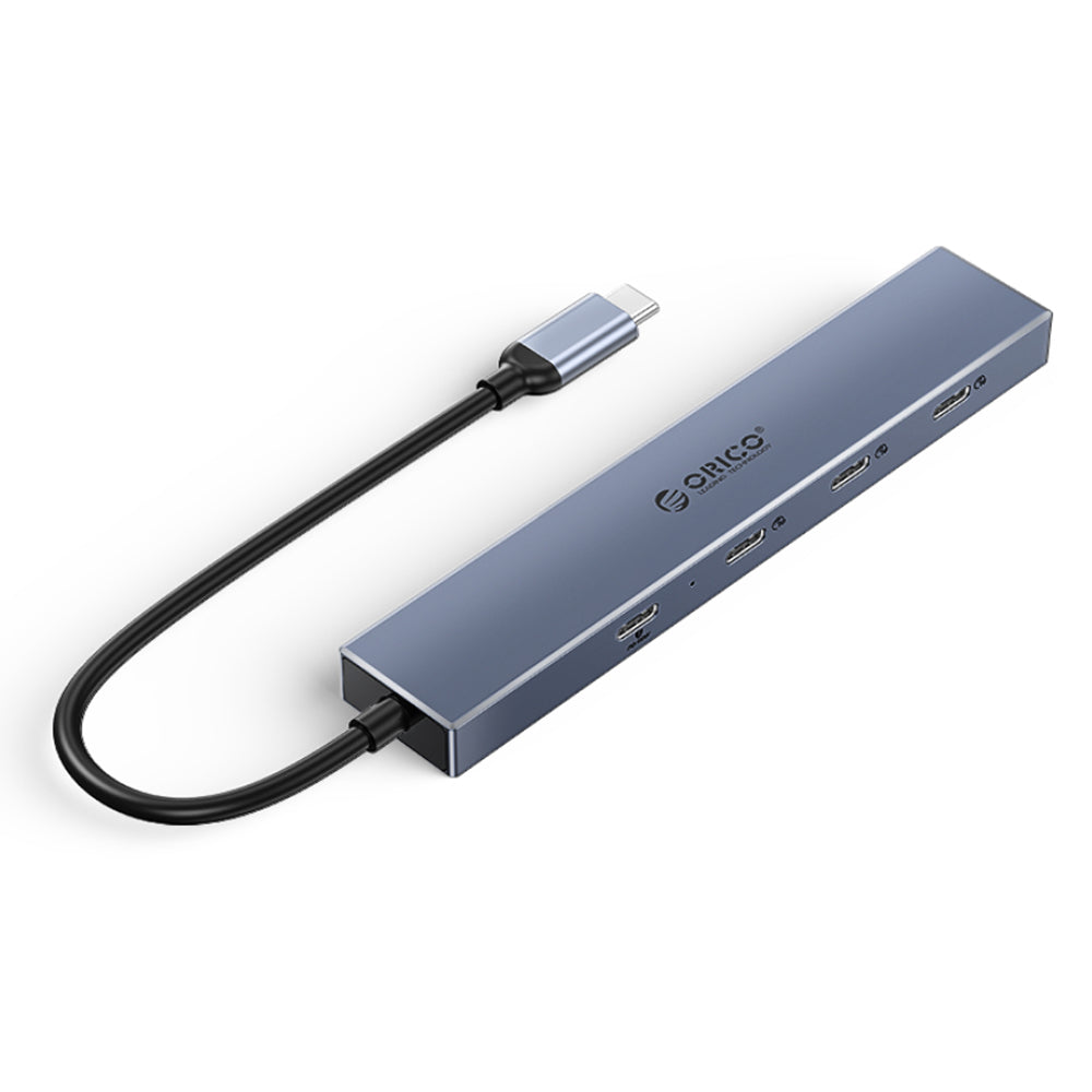 ORICO Type C 4 in 1 Hub Compact and Portable Aluminum Alloy + ABS with 10Gbps Transfer Rate USB 3.2 Type C x 3 Type C PD 100W Drive Free Fast Cooling High-Performance Zero-Latency for Windows Mac OS Linux iPad