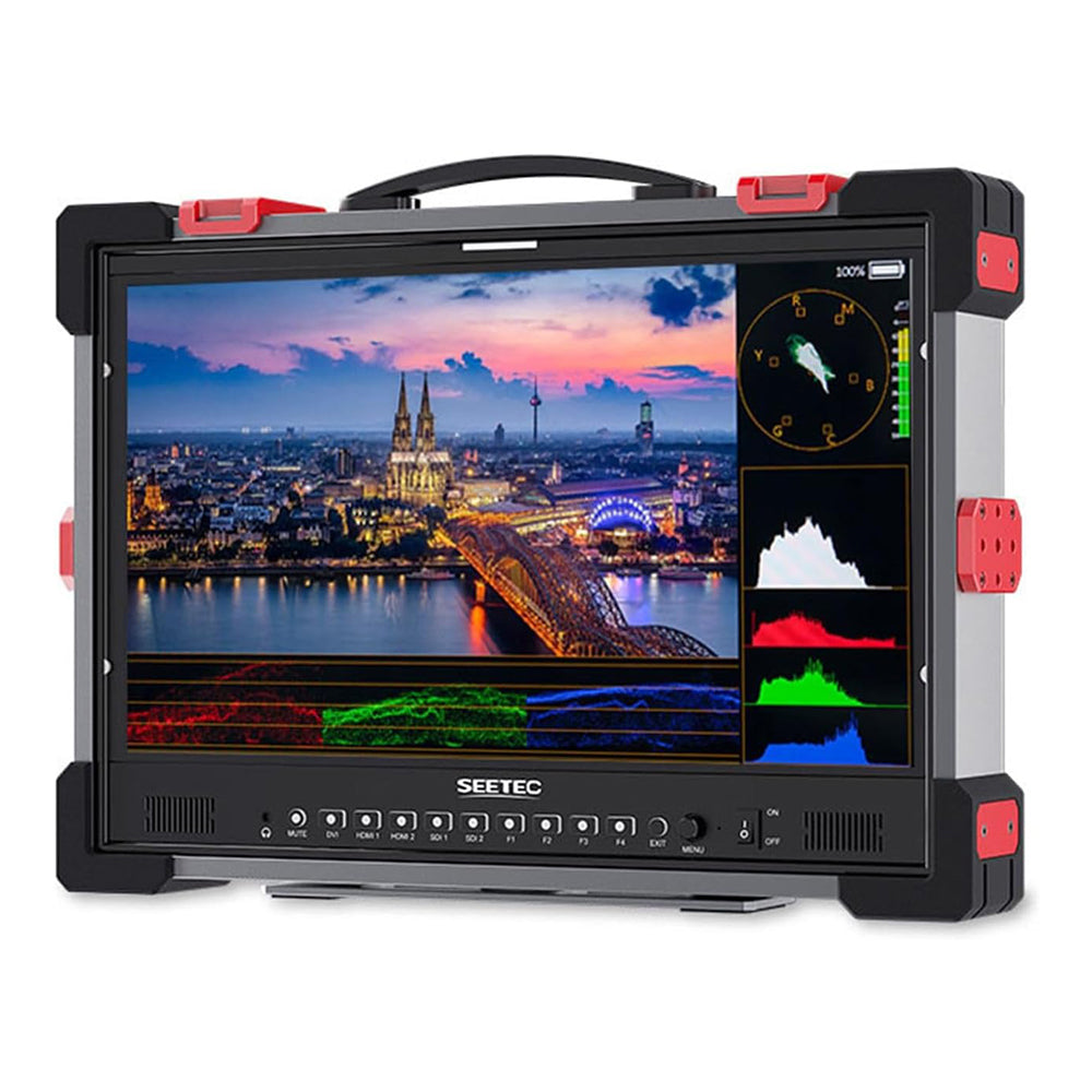 FEELWORLD SEETEC P215 PRO & PRO-CO (21.5") 1000nit IPS Heavy Duty Portable Broadcast Monitor with Impact-Resistant Protective Casing, HDMI / 3G-SDI In & Out, 4K 60Hz Support, HDR, 3D LUT, Waveform, and V-Mount Battery Plate for Camcorders, DSLRs