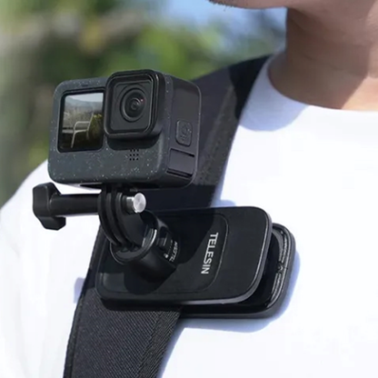TELESIN Magnetic QR Quick Release Backpack Clip for Action Cameras with Vertical / Horizontal Switching