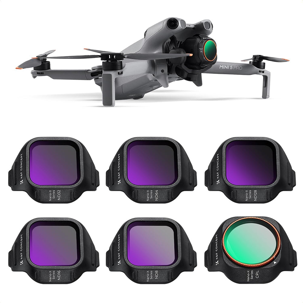 K&F Concept Nano-X Series CPL / UV / ND Lens Filter Kit for DJI Mini 5 PRO Action Camera Drone