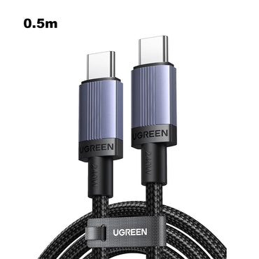 UGREEN 0.5m 1m 2m 3m USB-C to USB-C Male PD 240W Fast Charging Cable Nylon Braided Cord for Smartphones and Other Devices