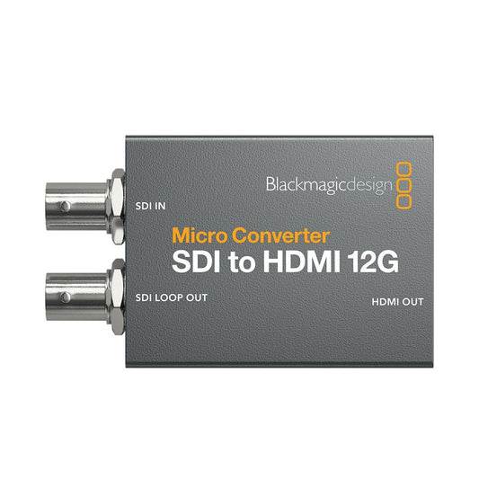 Blackmagic Design 4K Ultra HD SDI to HDMI 12G Micro Converter with 12G-SDI Input, HDMI, and 12G-SDI Loop Output, USB Type C Power Port for PC, Laptop, Monitor, Desktop Computer & Supports Windows & Mac OS - Audio & Video | CONVCMIC/SH12G