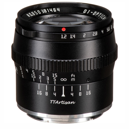 TTArtisan 50mm F/1.2 APS-C Format Sony E Mount Portrait Prime Lens Large Aperture Sonr Optical Design Full Metal Body, MF Manual Focus, 19.2" Focus Distance, Clicked Aperture Ring for Smooth Bokeh & Low Light Photography | Black, Silver