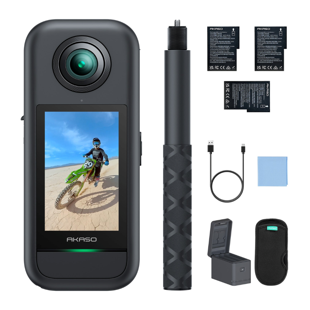 AKASO 360 Standard | Creator Combo 5.7K 360° Action Camera Dual Sensor CMOS Horizon Steady AI Tracking App Support