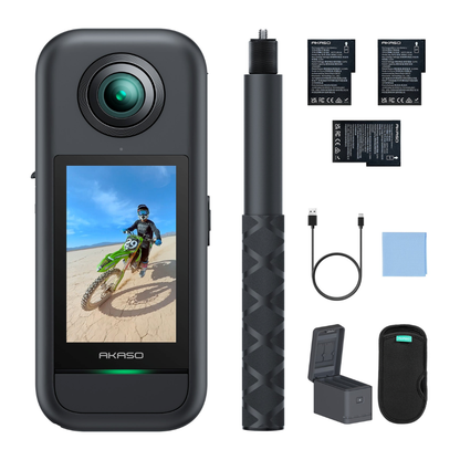 AKASO 360 Standard | Creator Combo 5.7K 360° Action Camera Dual Sensor CMOS Horizon Steady AI Tracking App Support