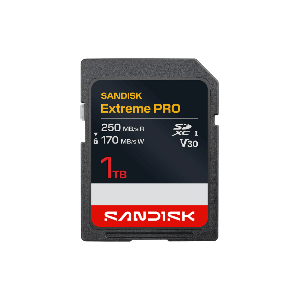 SanDisk Extreme PRO 1TB SD Card UHS-I SDXC Class 10 V30 U3 with 250MB/s Read and 170MB/s Write Speed for Camera and Photography | SDSDXXJ-1T00-GSCIN