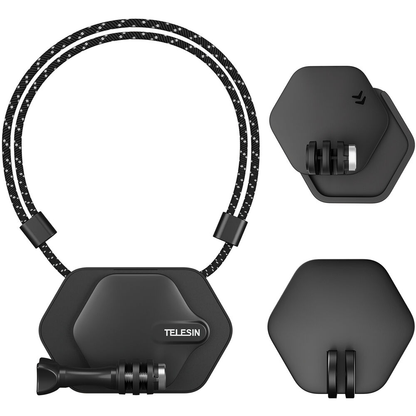 TELESIN Magnetic QR Quick Release Neck Mount Set and Nano Adhesive Sticker Mount for GOPRO DJI Insta360 Action Cameras