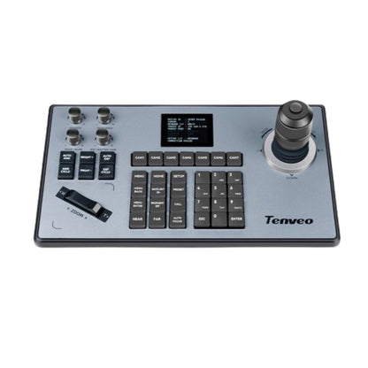 Tenveo TEVO-KB200 PTZ Camera Keyboard Controller with 4D Joystick, Alphanumeric Keyboard, and Up to 7 Programmable Shortcut Control Keys for Ethernet Network Webcams