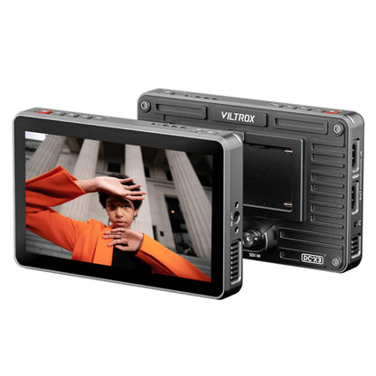 Viltrox DC-X3 / X2 KIT 6" On-Camera IPS Touchscreen Video Camera Monitor with Rig Cage, 4K 60Hz, 1920 x 1080p, HDMI / 3G-SDI Input and Output, 3D LUTs, USB Type-C Power, Built-in Mage Tools and L-Series Battery for Content Creation