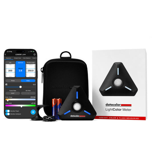 Datacolor LCM200 Light Luminance and Color Temperature Meter for Incident Metering, Ambient and Flash, 1600 ~ 20000K CCT, 80ft Simultaneous Metering, Mobile App and Bluetooth Support for Lighting and Studio Equipment