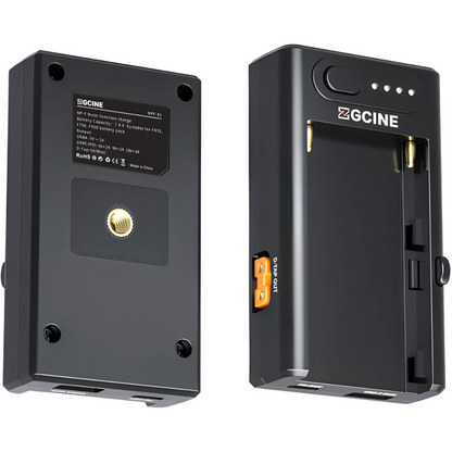 ZGCINE NPF-01 / NPF-02 NP-F Multi-Function Battery Charger & Power Adapter for Sony NP-F550/750/970 with USB-C PD 25 W In/Out, Dual DC Barrel Outputs, USB-A & D-Tap Outputs, 4-Level LED Status, Multi-Function Charger for Photography