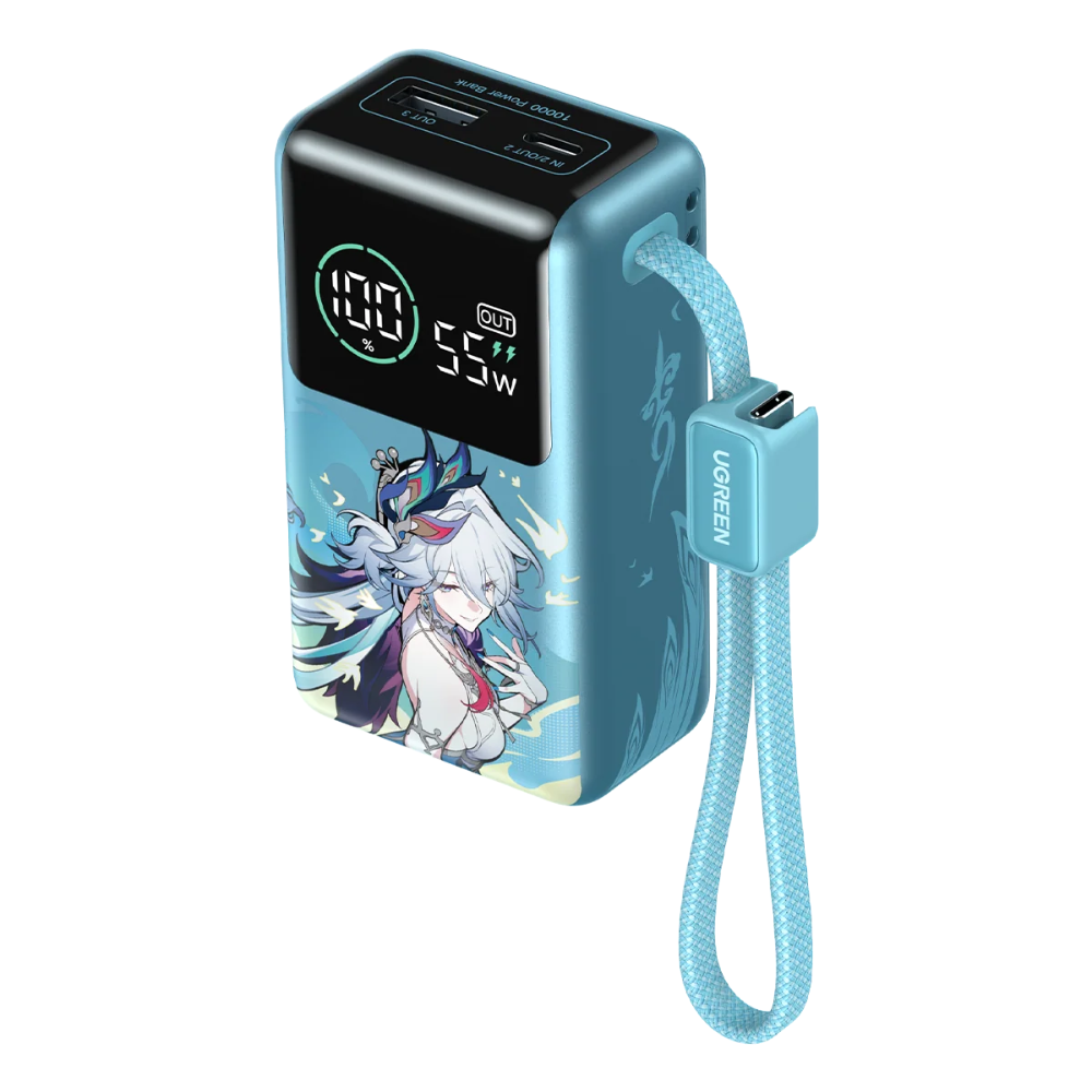 UGREEN x Honkai: Star Rail Nexode Pro 10000mAh 55W Fast Charging Power Bank w/ Built-in USB-C Cable, Smart Display, CCC Certified | PB727