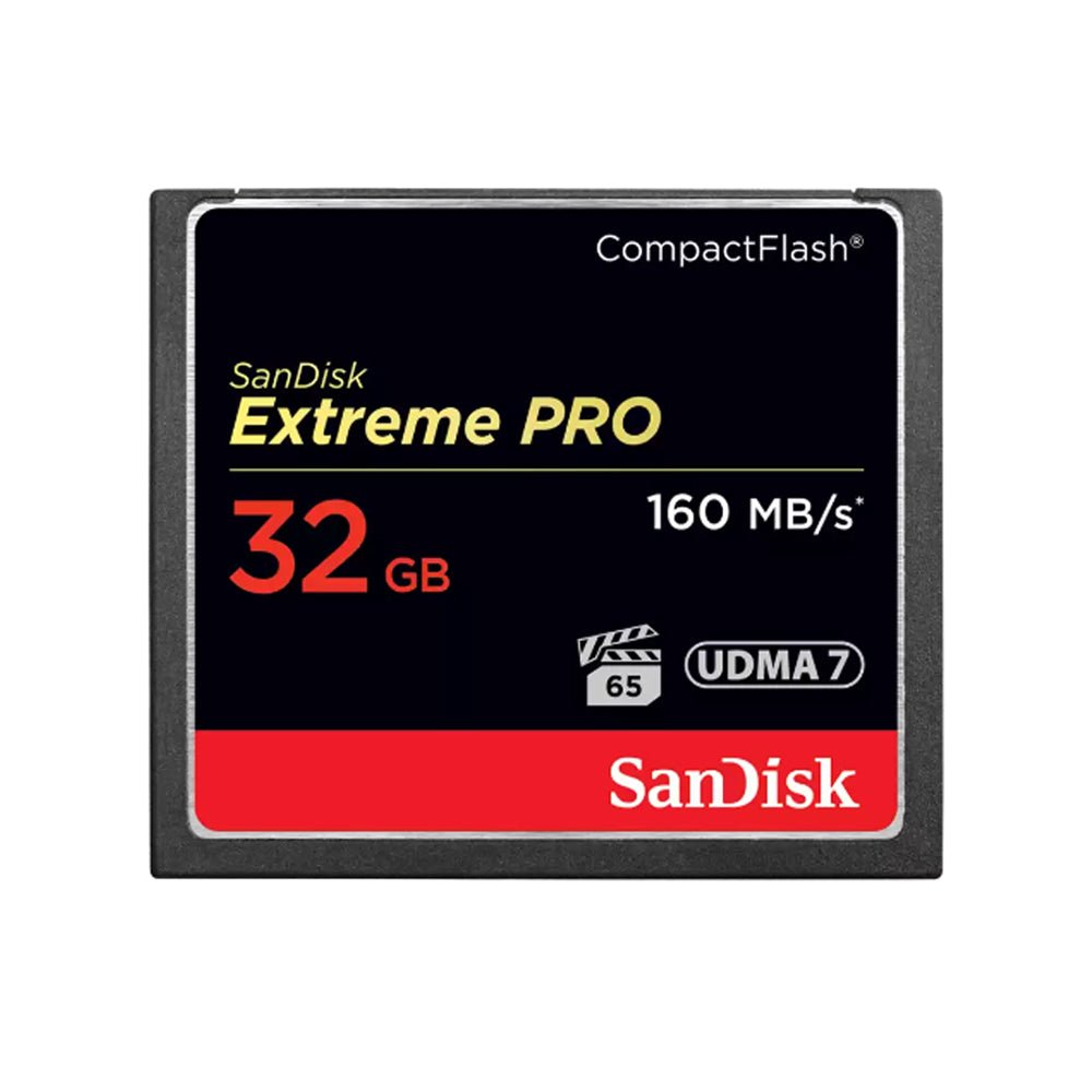 SanDisk Extreme PRO 32GB Compact Flash CF Memory Card with 4K UHD Support, VPG-65, UDMA 7 Enabled, 160MB/s / 150MB/s Read and Write Speed | SDCFXPS-032G-X46