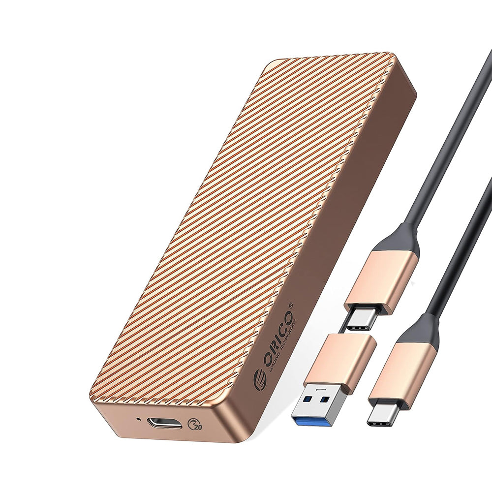 ORICO M.2 SATA / NVME SSD Solid State Drive Enclosure with USB3.2 Gen 2 x2, 20Gbps Transfer Rate, 4TB Max Capacity with PCIe 3.0, TRIM, UASP and SMART Function for Smartphone PC Desktop Laptop | M213C3-G4 | Gray, Rose Gold, Silver
