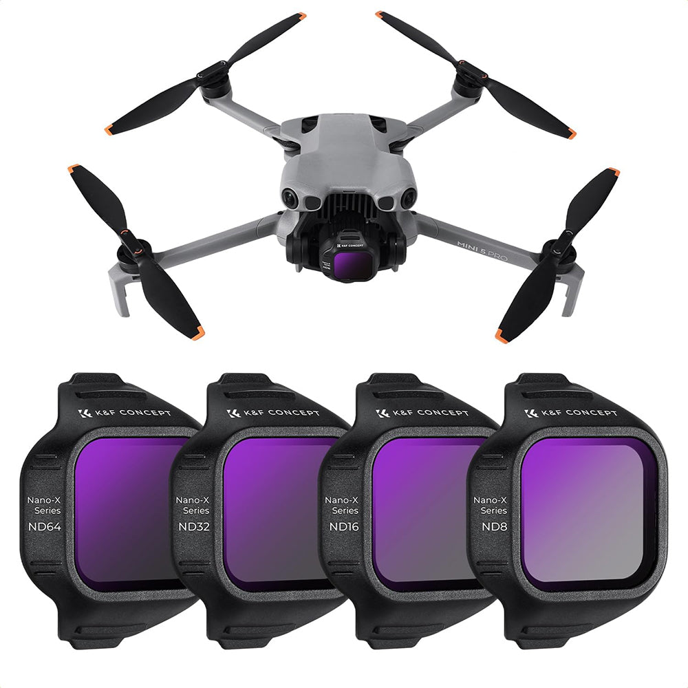 K&F Concept Nano-X Series CPL / UV / ND Lens Filter Kit for DJI Mini 5 PRO Action Camera Drone
