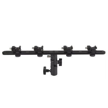 Pxel Quad / Dual Light Stand Bracket with Umbrella Reflector Holder, 1/4 & 3/8 Inches Cold Shoe with 180° Vertical Adjustment & Adjustable Hot Shoe Mount for Camera Flash Speedlite, Studio Lights & Photography Accessories | LS12 LS13