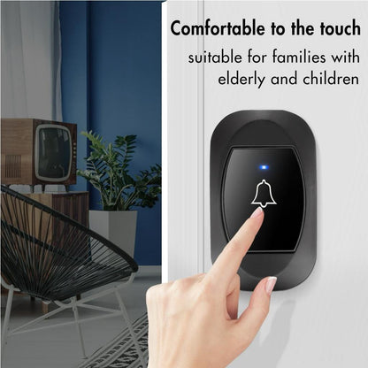 [CLEARANCE] DAYTECH DB17 Self-Powerd LED Smart Wireless Doorbell Plug and Play AC 100V-240V Water-Resistant 300m Long Range Door Bell Buzzer with Adjustable Volume, 38 Chimes and Tunes for Home Office Indoor and Outdoor Installation