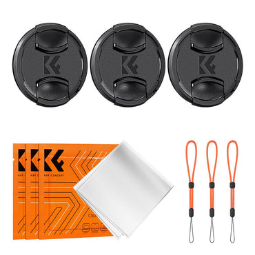 K&F Concept 3pcs Set Replacement Camera Center-Pinch Lens Cap - Lens Cap Keeper