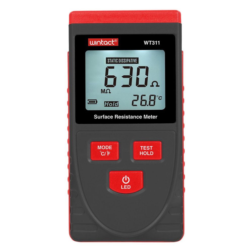 Wintact WT311 Digital Surface Resistance Meter with LCD Backlight Display for Surface Resistivity Test | Industrial & Home Improvement | Testers & Measuring Tools