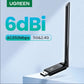 UGREEN AC650 Dual Band USB Wi-Fi Adapter High-Gain 6dBi Network Antenna with 433Mbps at 5GHz & 200Mbps at 2.4GHz Transmission Speed for PC, Notebook Computer, Laptop - Supports Windows & Linux | 90339